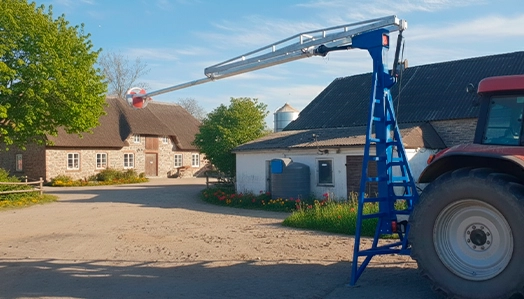 Güllemixer, der an einen Traktor angebaut ist